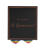 Will You Be My Jr Groomswoman? Proposal Box black -  Border - Rainbow Ribbon