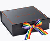 Will You Be My groomswoman? Proposal Box black -  Border - Rainbow Ribbon