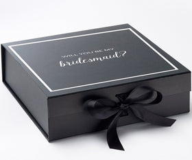 Will You Be My bridesmaid? Proposal Box black -  Border