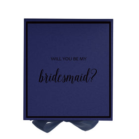 Will You Be My bridesmaid? Proposal Box Navy -  Border