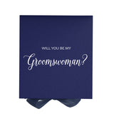 Will You Be My groomswoman? Proposal Box Navy - No Border