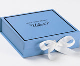 Will You Be My Usher? Proposal Box Light Blue w/ white Bow-  Border