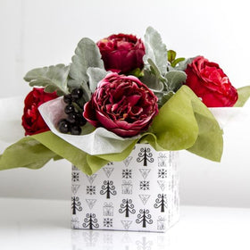 White Mini Christmas Tree White Black Box-Sensual Baskets | Romance Baskets With Benefits