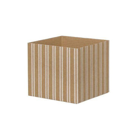 Posy Box Kraft Mini Stripes Kraft White (13x12cmH)-Gift Box