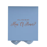 Will You Be My Man of Honor? Proposal Box Light Blue - No Border