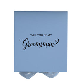 Will You Be My groomsman? Proposal Box Light Blue - No Border