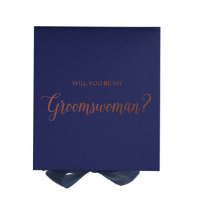 Will You Be My groomswoman? Proposal Box Navy - No Border