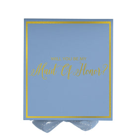 Will You Be My maid of honor? Proposal Box Light Blue -  Border