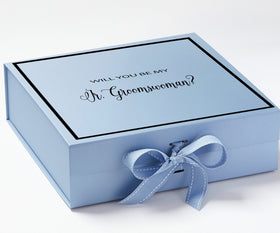 Will You Be My Jr Groomswoman? Proposal Box Light Blue -  Border