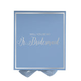 Will You Be My jr bridesmaid? Proposal Box Light Blue -  Border