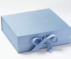 Will You Be My Flower Girl? Proposal Box Light Blue - No Border