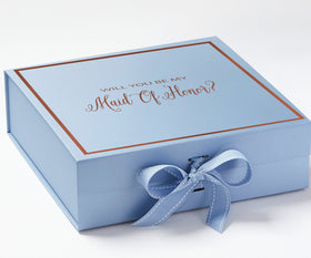 Will You Be My maid of honor? Proposal Box Light Blue -  Border