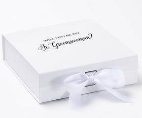 Will You Be My Jr Groomswoman? Proposal Box White - No Border