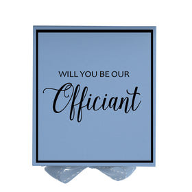 Will You Be our Officiant? Proposal Box Light Blue -  Border