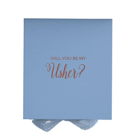 Will You Be My Usher? Proposal Box Light Blue - No Border