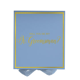 Will You Be My jr groomsman? Proposal Box Light Blue -  Border