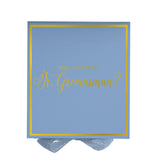 Will You Be My jr groomsman? Proposal Box Light Blue -  Border