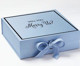 Will You Marry Us?? Proposal Box Light Blue -  Border