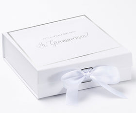 Will You Be My Jr Groomswoman? Proposal Box White -  Border