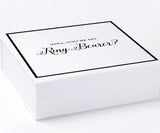 Will You Be My Ring Bearer? Proposal Box White -  Border - No ribbon