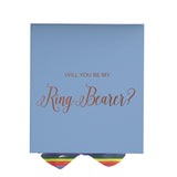 Will You Be My Ring Bearer? Proposal Box light blue - No Border - Rainbow Ribbon