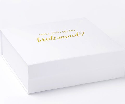 Will You Be My bridesmaid? Proposal Box White - No Border - No ribbon