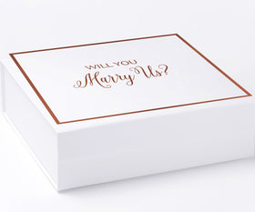 Will You Marry Us?? Proposal Box White -  Border - No ribbon