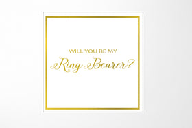Will You Be My Ring Bearer? Proposal Box White -  Border - No ribbon