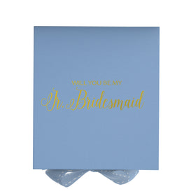 Will You Be My jr bridesmaid? Proposal Box Light Blue - No Border