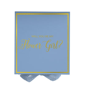 Will You Be My Flower Girl? Proposal Box Light Blue -  Border