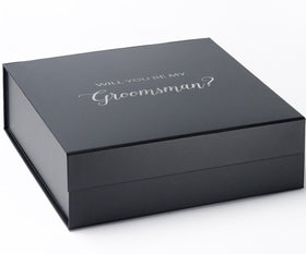 Will You Be My groomsman? Proposal Box black - No Border - No ribbon