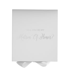 Will You Be My Matron of Honor? Proposal Box White - No Border