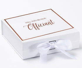 Will You Be our Officiant? Proposal Box White -  Border