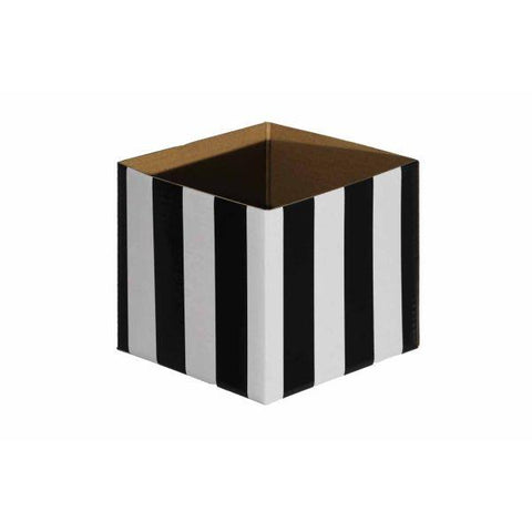 Striped Mni Posy Box (H:11cm TD:13x13cm)-Black/White-Gift Box