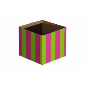 Striped Mni Posy Box (H:11cm TD:13x13cm)-Cerise/Lime-Gift Box