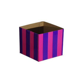 Striped Mni Posy Box (H:11cm TD:13x13cm)-Cerise/Violet-Gift Box