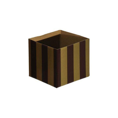 Striped Mni Posy Box (H:11cm TD:13x13cm)-Gold/Chocolate-Gift Box
