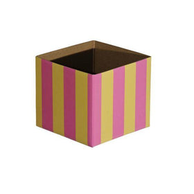 Striped Mni Posy Box (H:11cm TD:13x13cm)-Pink/Cream-Gift Box
