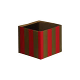 Striped Mni Posy Box (H:11cm TD:13x13cm)-Red/Gold-Gift Box