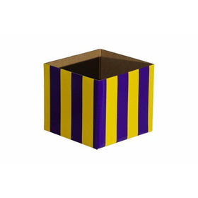 Striped Mni Posy Box (H:11cm TD:13x13cm)-Yellow/Violet-Gift Box