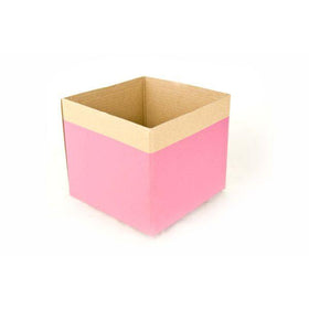 ‘Enviro’ Mini Posy Box Mini (13x12cmH)-Pink-Gift Box