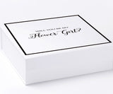 Will You Be My Flower Girl? Proposal Box White -  Border - No ribbon