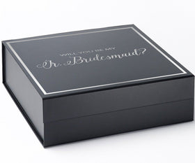 Will You Be My Jr Bridesmaid? Proposal Box black -  Border - No ribbon