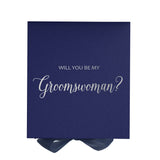 Will You Be My groomswoman? Proposal Box Navy - No Border