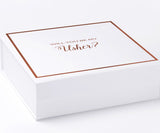 Will You Be My Usher? Proposal Box White -  Border - No ribbon