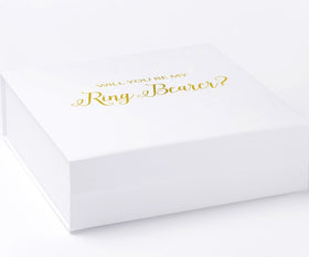 Will You Be My Ring Bearer? Proposal Box White - No Border - No ribbon