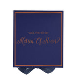 Will You Be My Matron of Honor? Proposal Box Navy -  Border