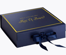 Will You Be My Man of Honor? Proposal Box Navy -  Border