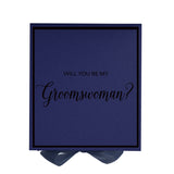 Will You Be My groomswoman? Proposal Box Navy -  Border