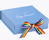 Will You Be My Ring Bearer? Proposal Box light blue - No Border - Rainbow Ribbon